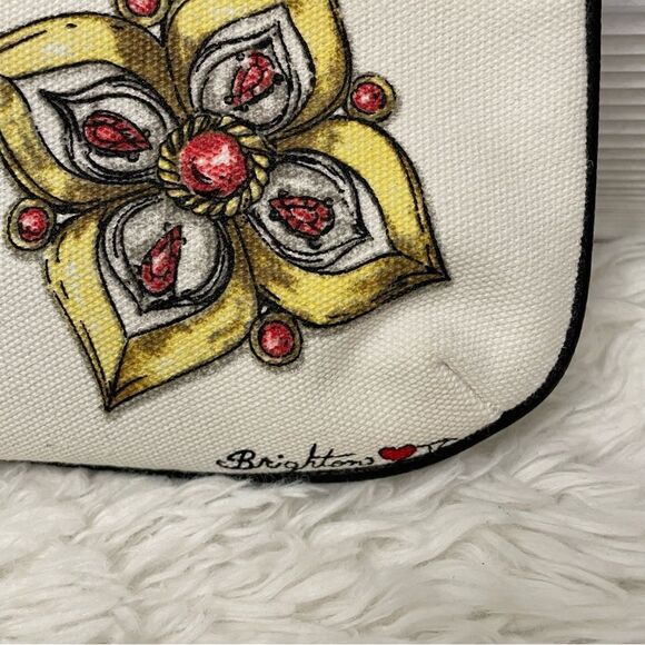 BRIGHTON GLITTER & GO POUCH/ CROSSBODY BAG Sketchbook Print LOVE Canvas NEW - Picture 5 of 9